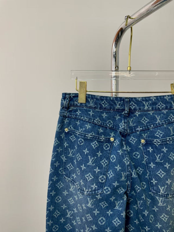 LV Monogram Blue Denim Pants
