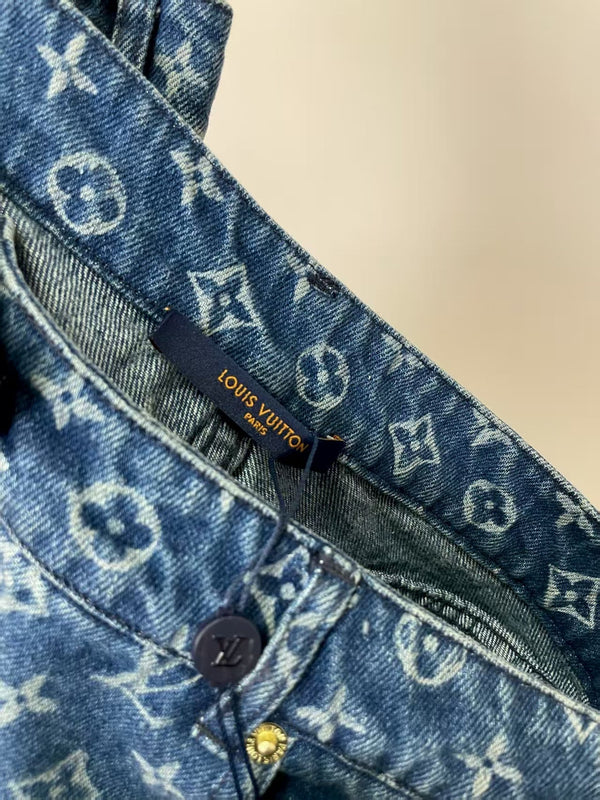 LV Monogram Blue Denim Pants
