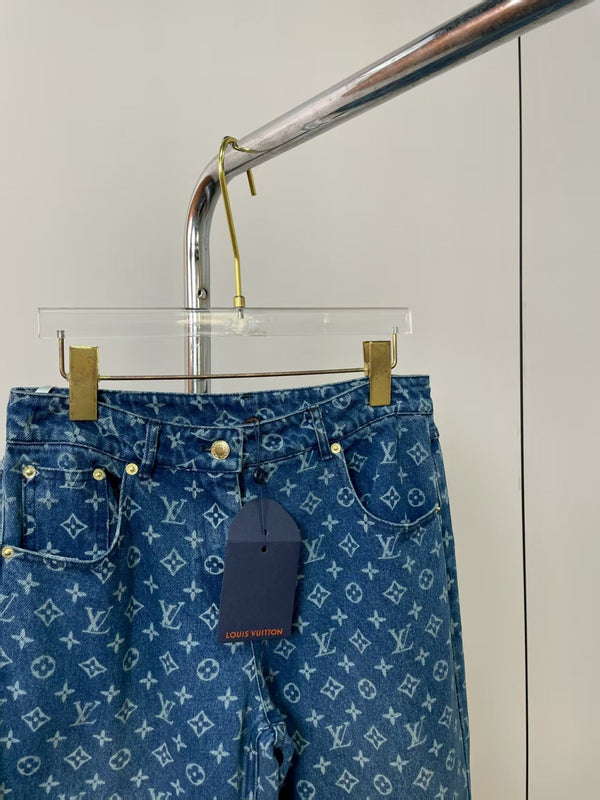 LV Monogram Blue Denim Pants