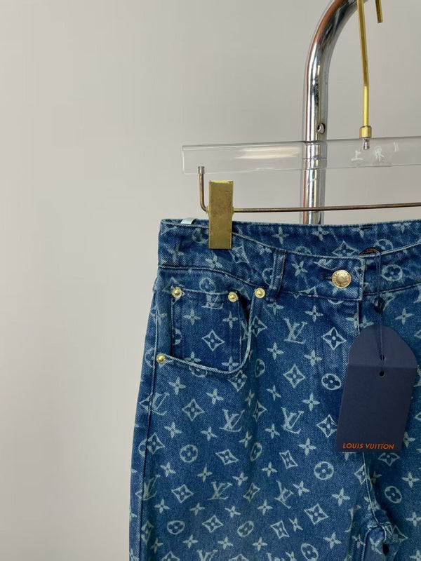 LV Monogram Blue Denim Pants
