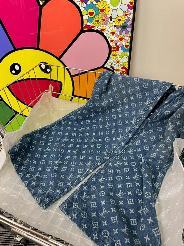 LV Monogram Blue Denim Pants