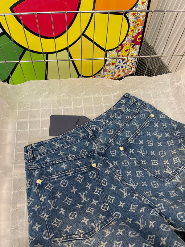 LV Monogram Blue Denim Pants