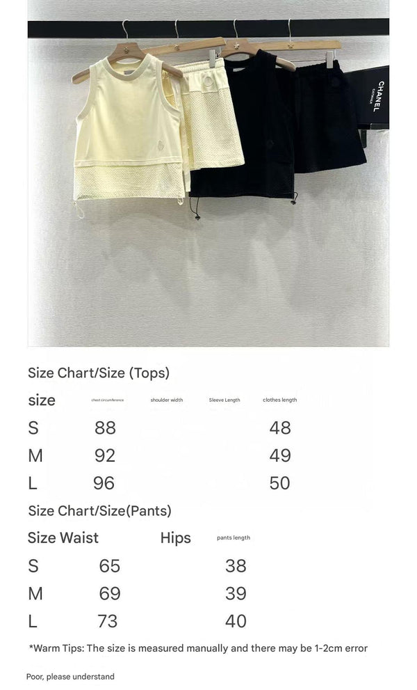 Moncle 25 Mest Vest High Waist Skirt Set Cream Cotton 248978