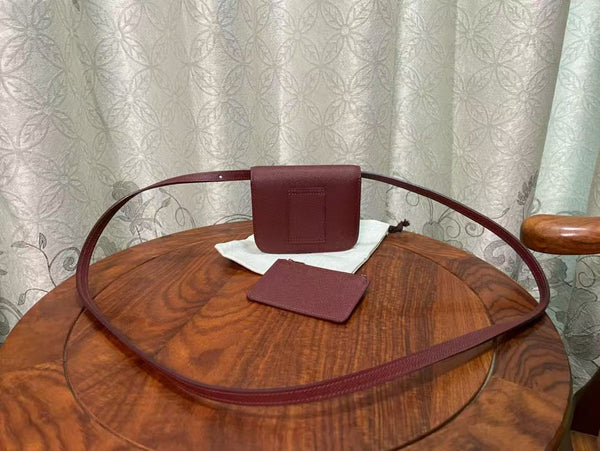 HM CONSTANCE 18 DARK RED EPSOM GOLD HARDWARE