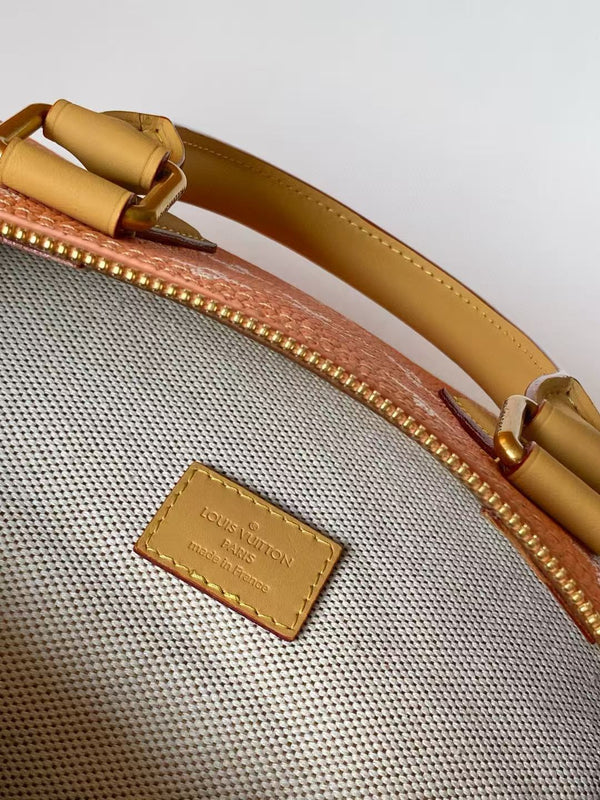 Speedy P9 Bandoulière 40 Handbag Orange White Cowhide