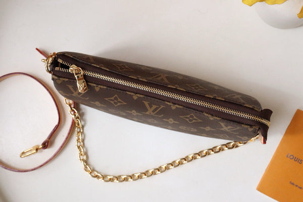 LV Pochette Accessoires Handbag 24cm in Dark Brown Monogram Canvas