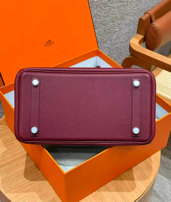 HM BIRKIN 25CM BURGUNDY TOGO LEATHER SILVER HARDWARE