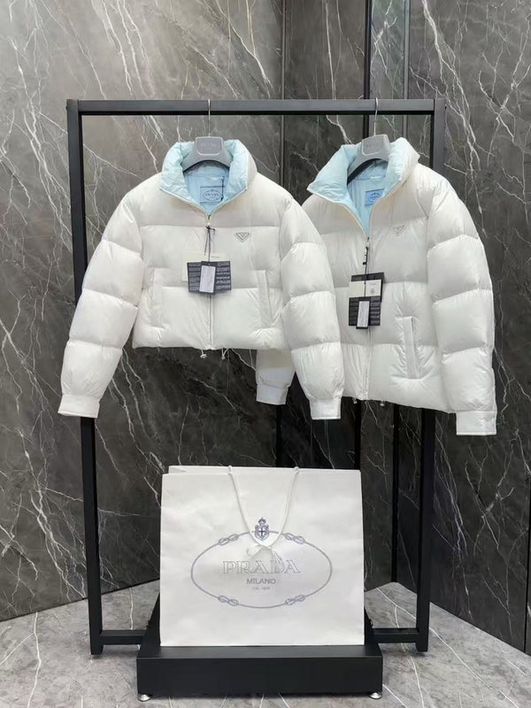 Prada Re-Nylon Zipped Cropped Down Jacket