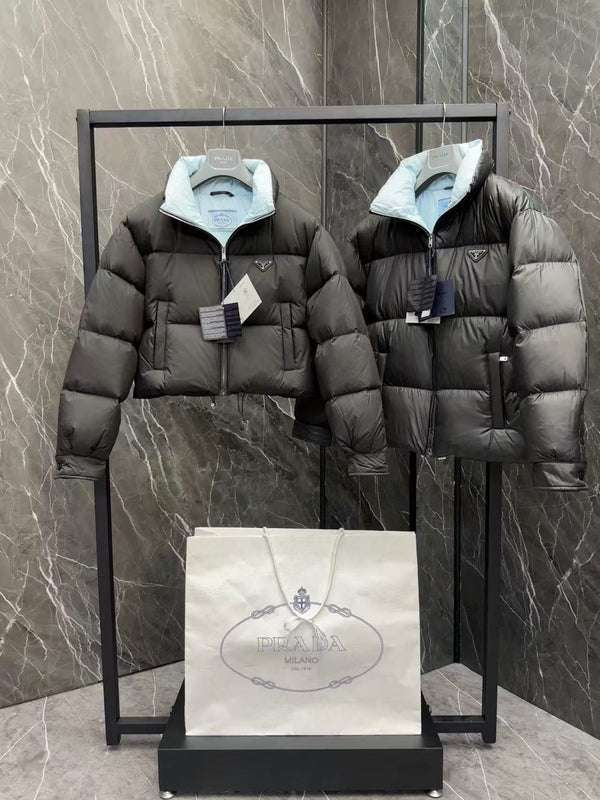 Prada Re-Nylon Zipped Cropped Down Jacket