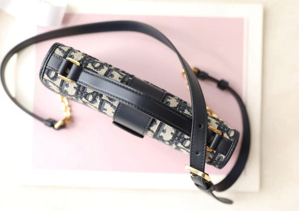 Dior Miss Montaigne Bag 20cm Black Canvas Calfskin