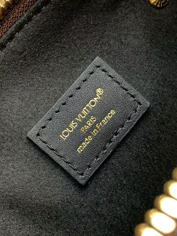 LV Speedy Trunk Bag 20cm Black Brown Cowhide Canvas