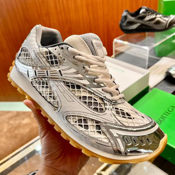 BV 25s Orbit Sneaker Silver White Technical Fabric Lace-up