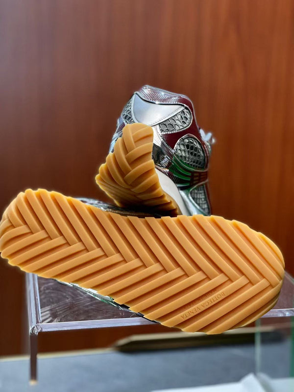 BV 25s Orbit Sneaker Silver White Technical Fabric Lace-up