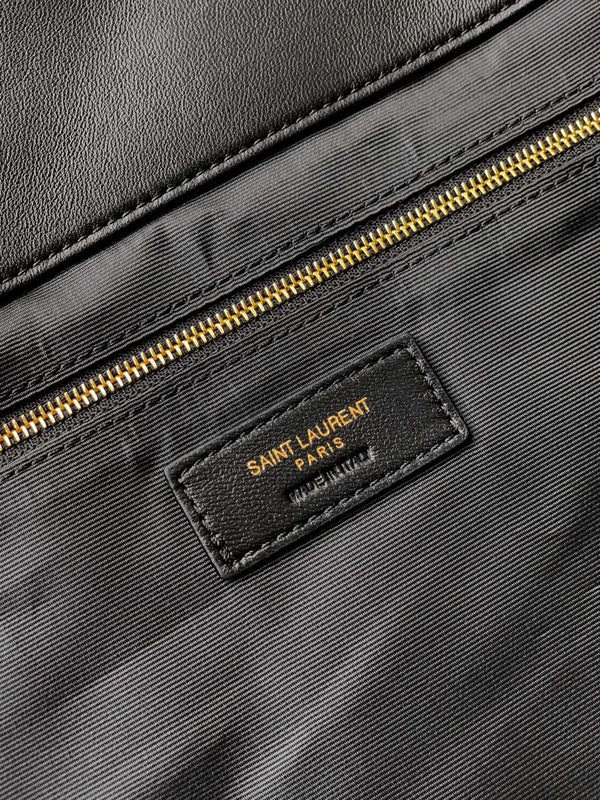 YSL ICARE GOLDEN DRAGON TOTE BAG LARGE BLACK SHEEPSKIN