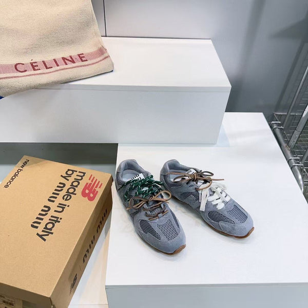 Miu Miu Pre-Owned x New Balance Sneakers Dark Gray Cowhide Suede