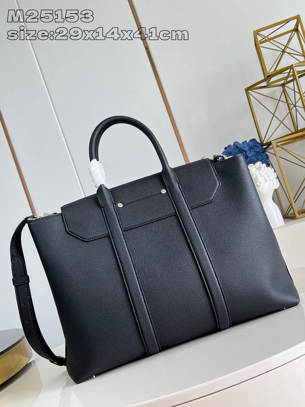 LV Georges Tote MM 41cm Black Cowhide
