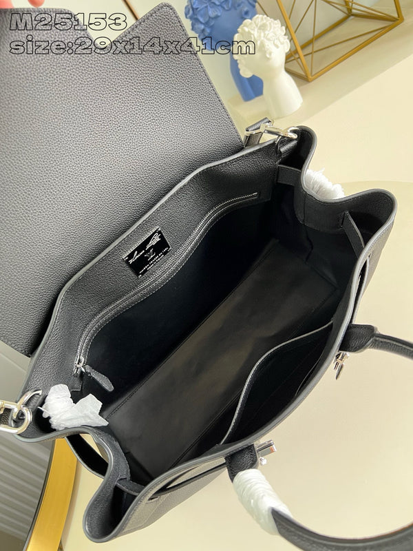 LV Georges Tote MM 41cm Black Cowhide