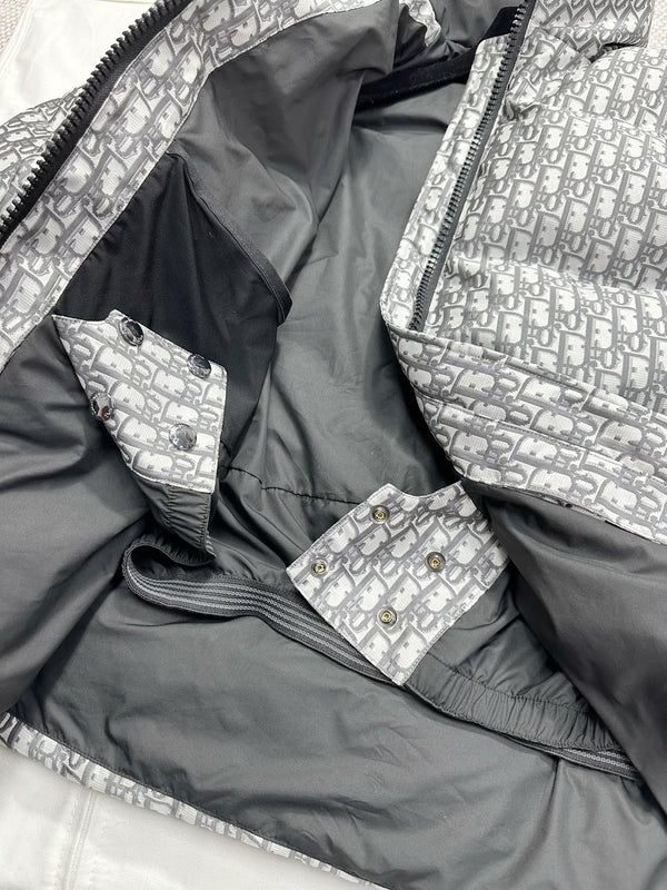 CD Alps Belted Puffer Jacket Gray Polyester