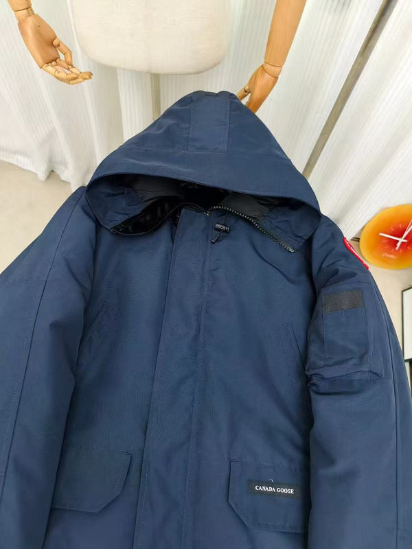 C. Goose Bomber Jacket Navy Blue Polyester 0008