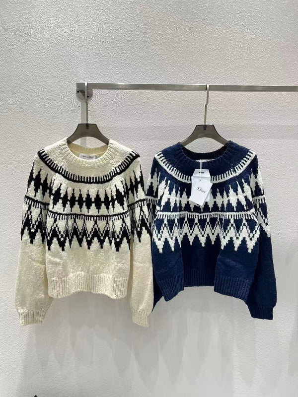 Dior Alps Sweater Alpaca Wool and Cotton Knit