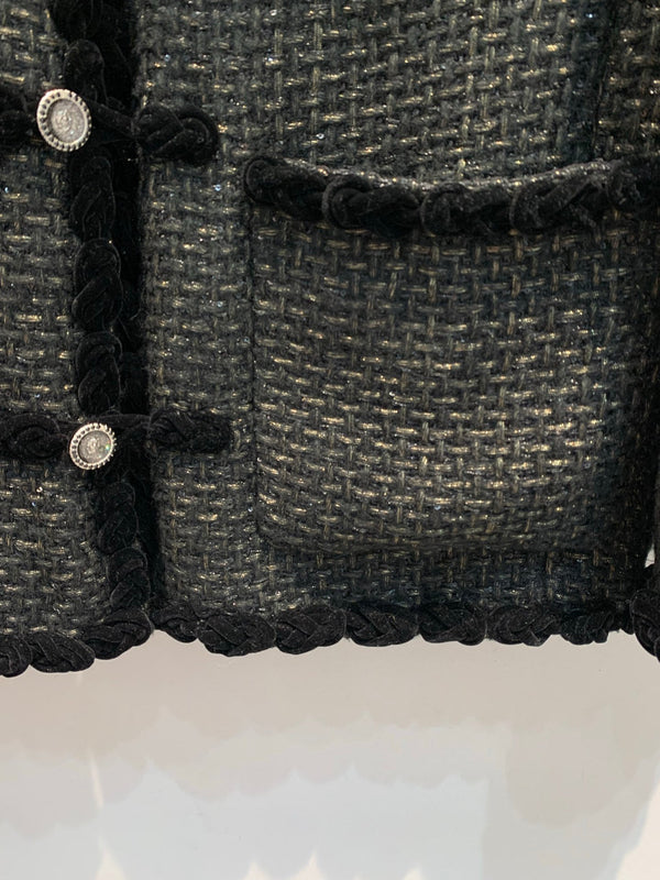 CC 25FW Woven Tweed Black Jacket
