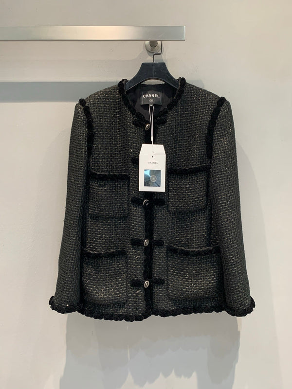 CC 25FW Woven Tweed Black Jacket