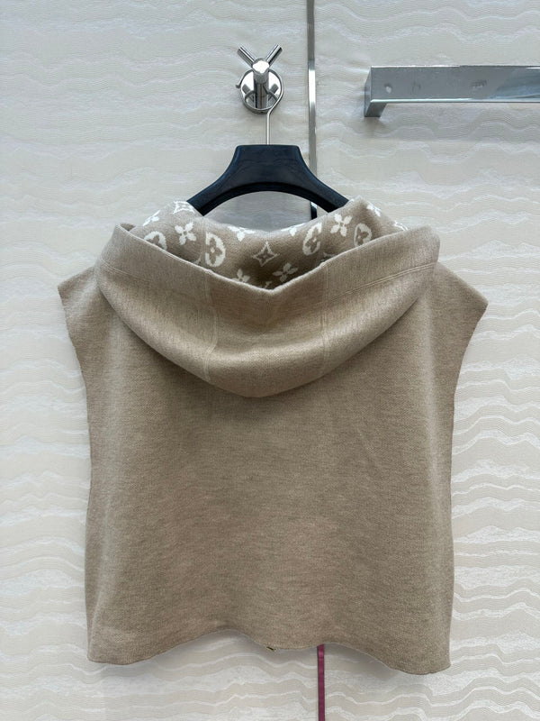 LV 25FW Double Face Open Arm Jacket Beige Wool