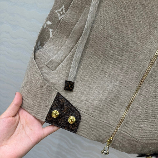 LV 25FW Double Face Open Arm Jacket Beige Wool