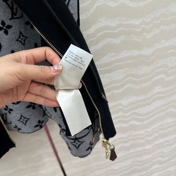 LV 25FW Double Face Open Arm Jacket Black Wool