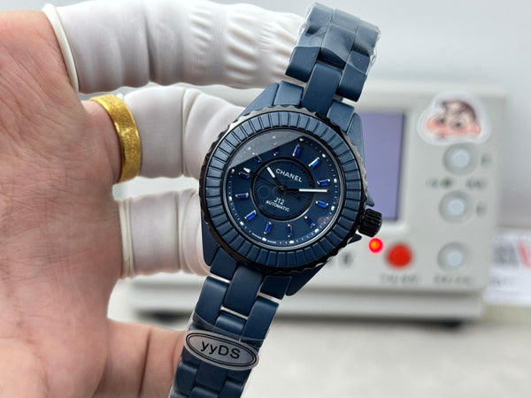 J12 33MM BLEU SAPPHIRE BEZEN BLUE CERAMIC STEEL