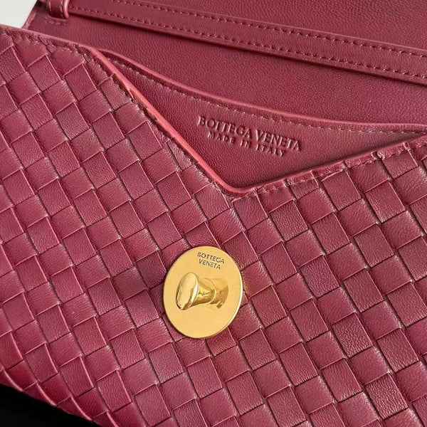 BV Knot Lock Bag 25cm Burgundy Gold Lambskin