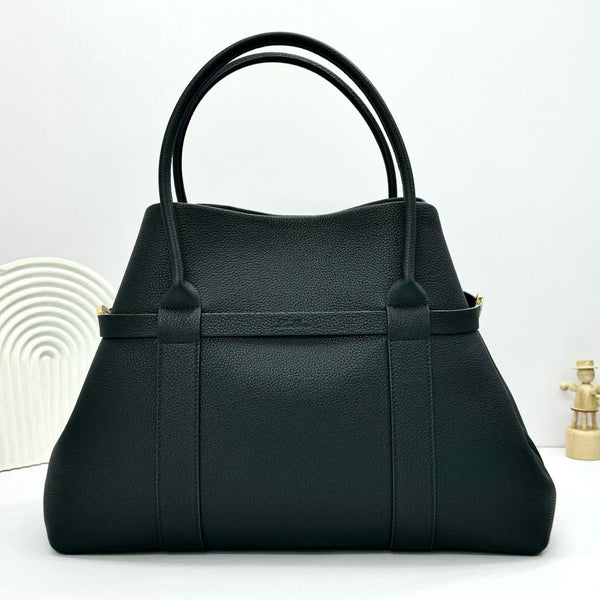 Loro Piana Ghiera Tote 40cm Bag Black Calfskin
