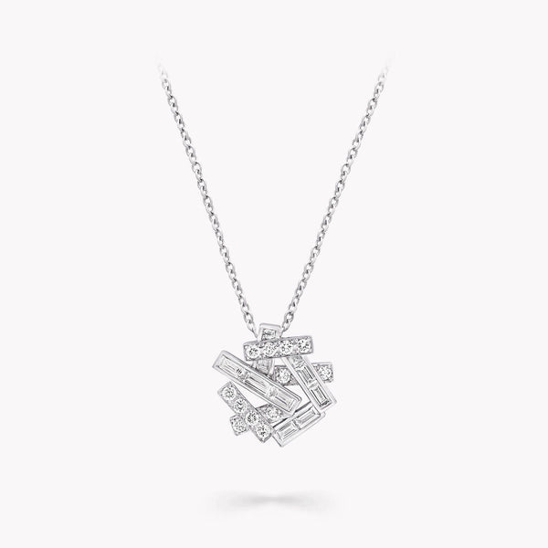 THREADS SILVER DIAMOND NECKLACE