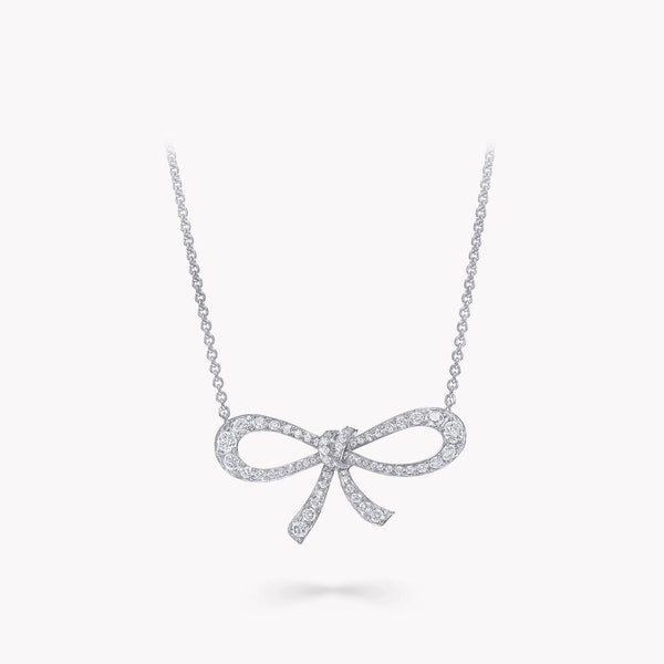 COLLANA TILDA BOW MINI IN ARGENTO E DIAMANTI
