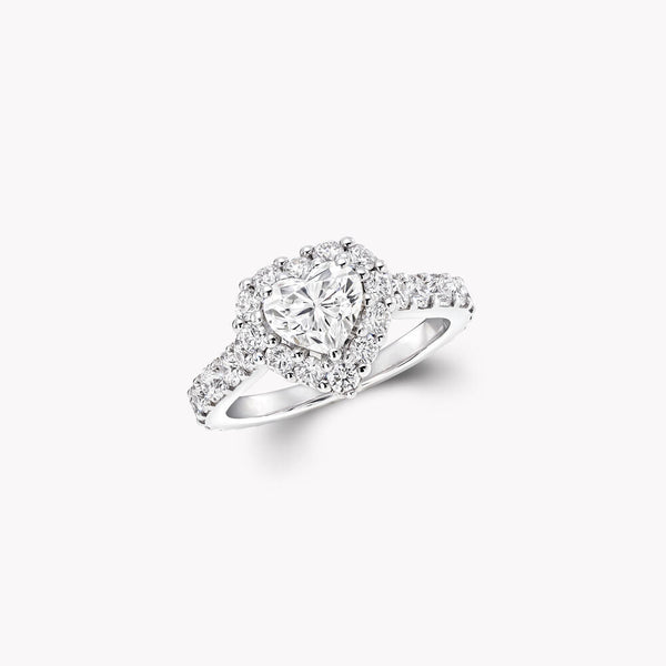 HEART SHAPE SILVER DIAMOND ENGAGEMENT RING