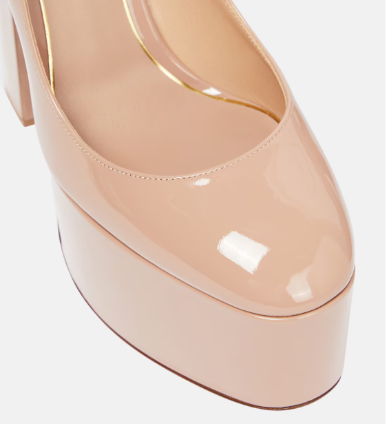 Valentino Garavani Tan-Go 155mm Platform Pumps Rose Cannelle Patent Leather