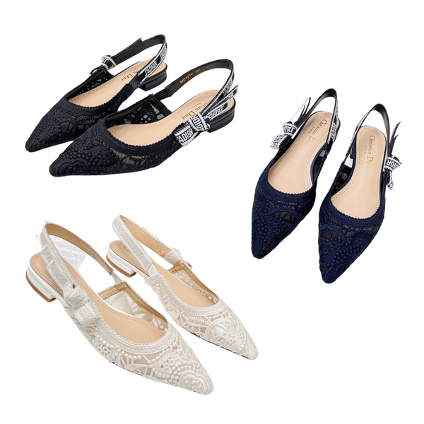 CD 25 J'Adior Slingback Flat Mesh Fabric 237966