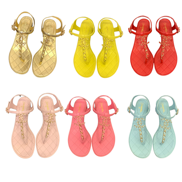 Sandalo infradito CC 25 in pelle doppia C