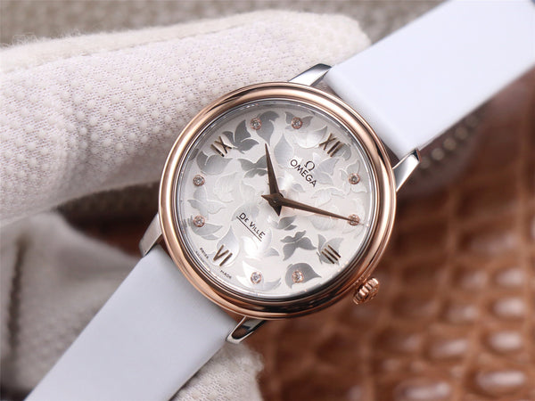 DE VILLE PRESTIGE 32 ROSE GOLD WHITE DIAL