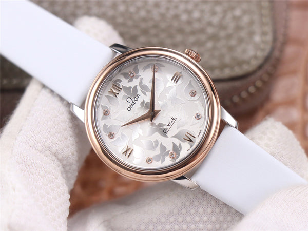 DE VILLE PRESTIGE 32 ROSE GOLD WHITE DIAL