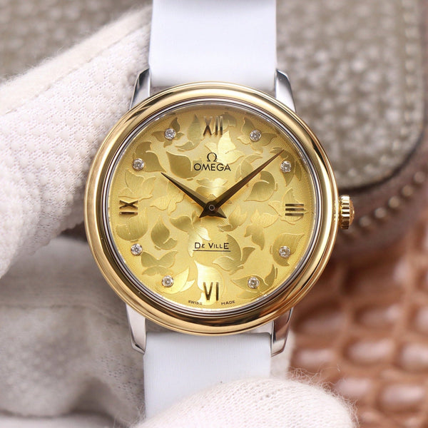 DE VILLE PRESTIGE 32 GOLD CASE YELLOW DIAL