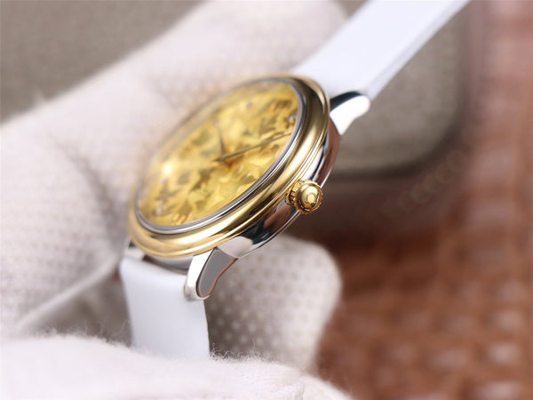 DE VILLE PRESTIGE 32 GOLD CASE YELLOW DIAL