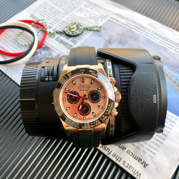 DAYTONA 40MM COPPER DIAL BLACK RUBBER STRAP