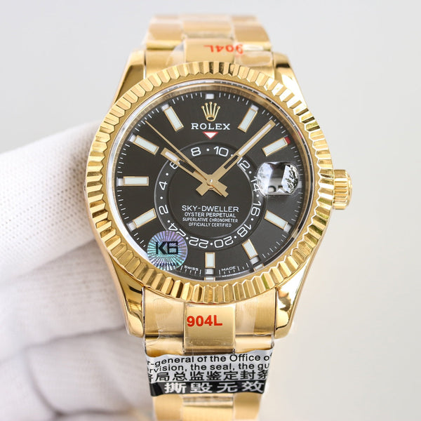 SKY-DWELLER 42MM WHITE DIAL RING COMMAND GOLD OYSTERSTEEL