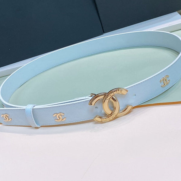 CINTURA DONNA CC FIBBIA 30MM ORO ROSA PELLE BIANCA