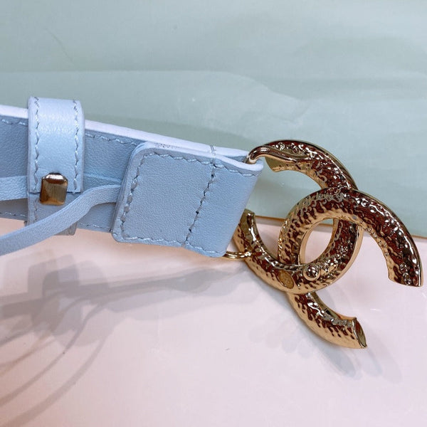 CINTURA DONNA CC FIBBIA 30MM ORO ROSA PELLE BIANCA