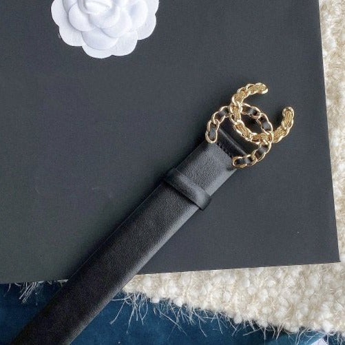 CINTURA DONNA CC FIBBIA 3.0CM PELLE MULTICOLORE NERA