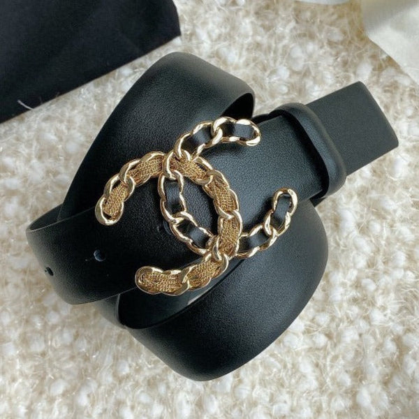 CINTURA DONNA CC FIBBIA 3.0CM PELLE MULTICOLORE NERA