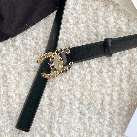 CINTURA DONNA CC FIBBIA 3.0CM PELLE MULTICOLORE NERA