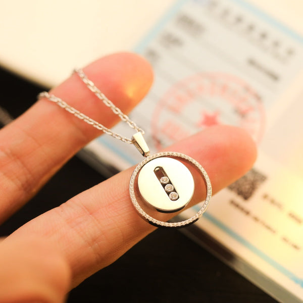 COLLANA IN ARGENTO E DIAMANTI LUCKY MOVE MM